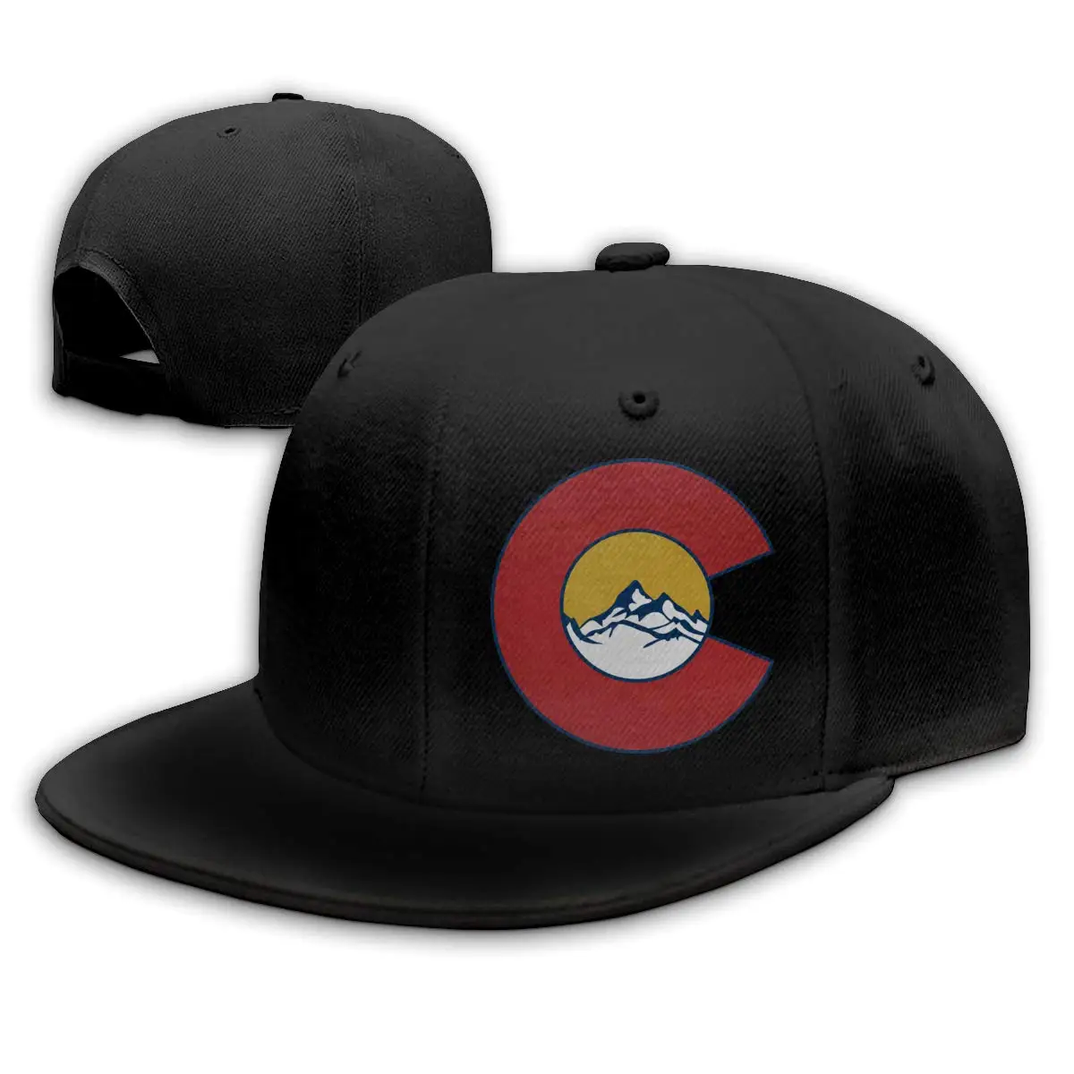 TSDFCColorado флаг горы Snapback плоские Билла бейсболки мужские черные |