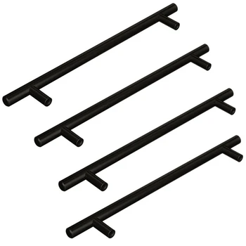 

Black Door Handle Champagne Cabinet Pull Ring Bar Counter Pull Ring 7-9/16 Inch (192 mm) Center to Center(4Pcs)