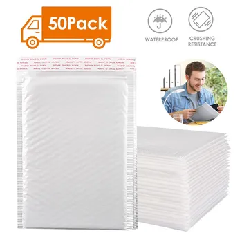 

top selling in 2020 50Pcs Bubble Mailers Padded Envelopes Lined Poly Mailer Self Seal White Support Wholesale and Dropshipping
