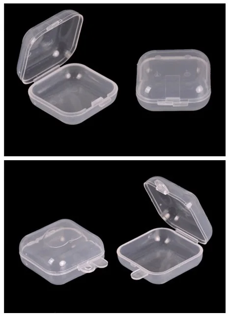 10Pcs Clear Plastic Small Box Portable Earplugs Safety Container Popular Mini Clear Hook Jewelry Box
