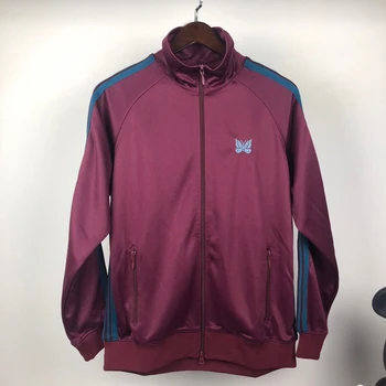 

19ss Top Version Needles Butterfly Embroidery Jacket Men Women Side Striped HipHop Jackets Coats Men Track Jacket