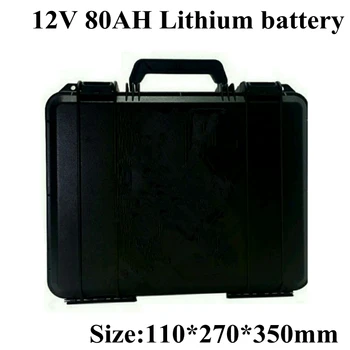 

12V 80Ah Lithium Li Ion Battery Pack for AGM Solar System RV Auto Car Start Battery Power Bank Motorhome RV Marine+5A Charger