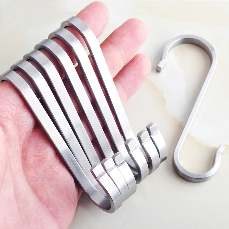 

2 Pcs Stainless Steel S Hooks Hanging Clothes Umbrella Kitchen Sundries Hanger AUG889