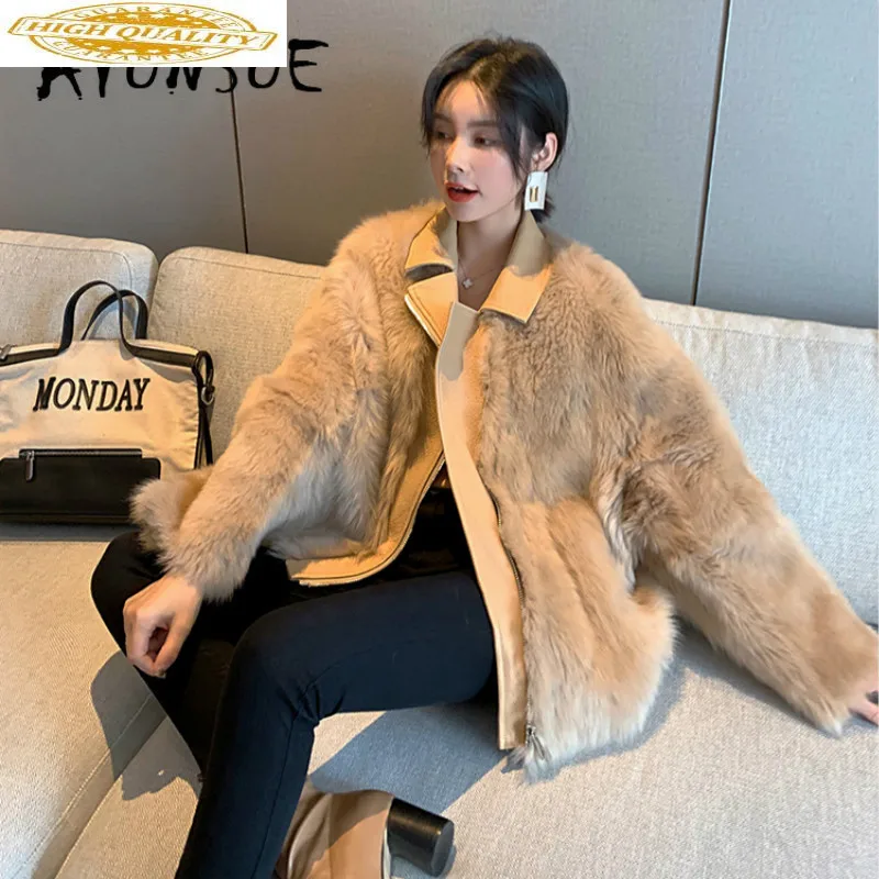 

Natural Fur Coat Women 100% Wool Jacket Women Clothes 2020 Real Leather Jacket Parka Real Fur Winter Coat Women 2020TW59 YY2412