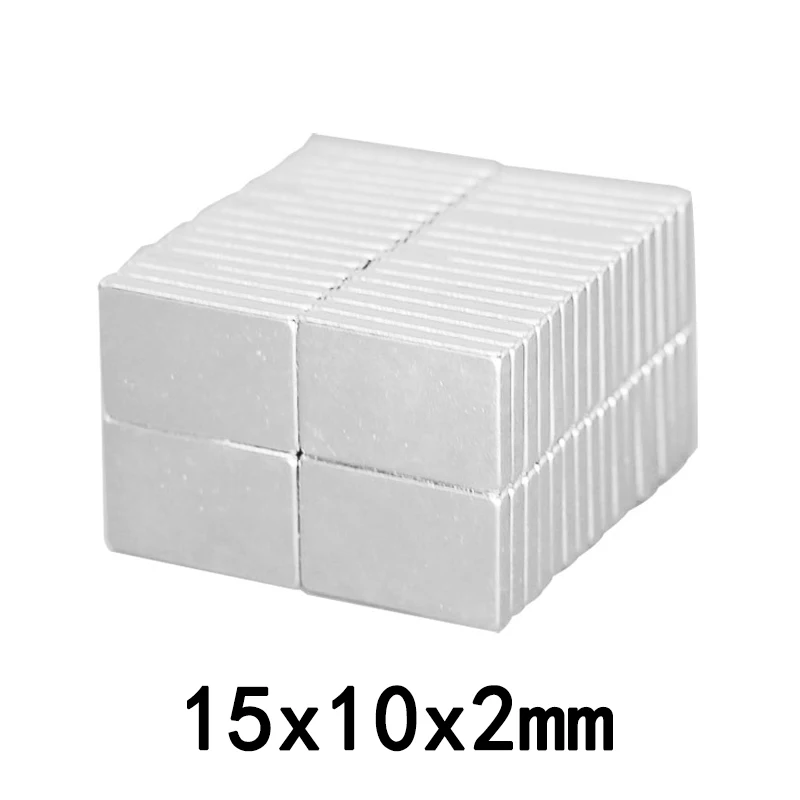 10 50 шт. неодимовые магниты 15x10x2 мм мм|Магнитные материалы| |