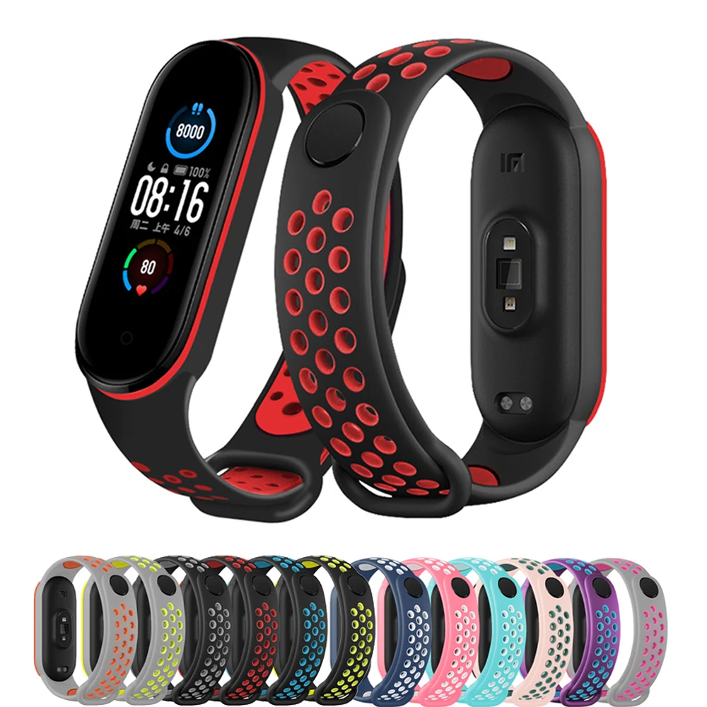 Ремешок для Mi band 6 сменный силиконовый браслет xiaomi 4 3 5 | Наручные часы