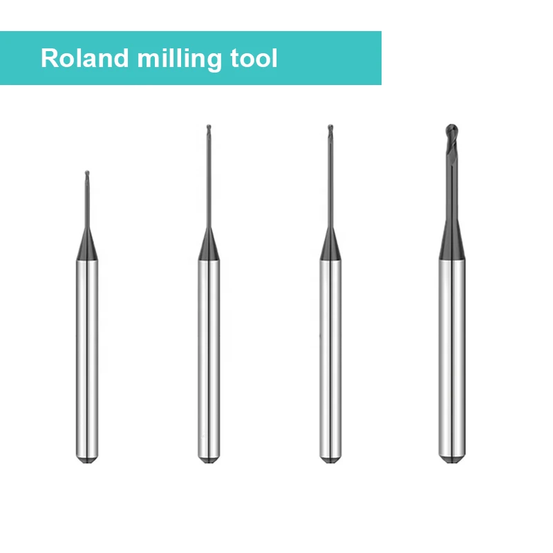 

3 pieces dental cad cam milling burs for Roland DWX 50 CAD CAM milling system 0.6/1.0/2.0mm