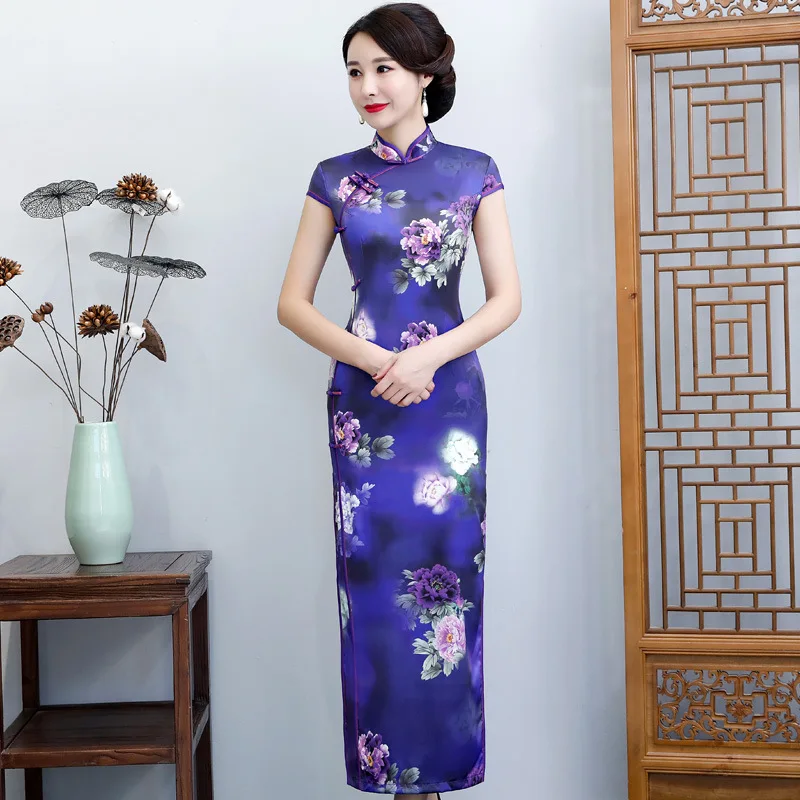 

Long Cheongsam Women's Spring And Summer 2019 New Style Dignified Glorious Modified Version Chinese-style Banquet Performance Ch