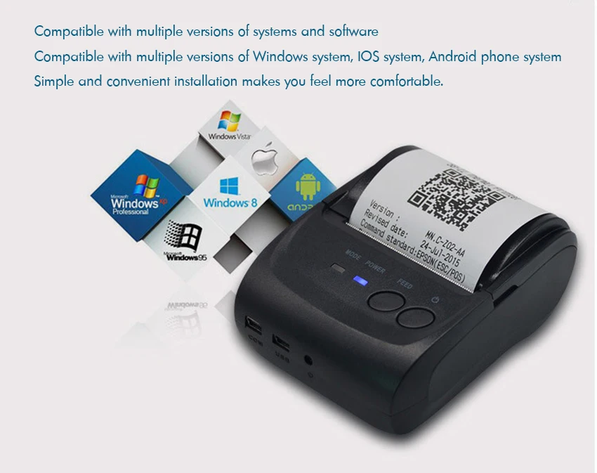 58 мм Портативный беспроводной Bluetooth 4,0 Термальный чековый принтер мини USB POS принтер для ресторанных продаж совместим с телефонами