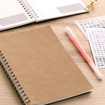 

Business Kraft Agenda Notebook Spiral Planner Daily Schedule Memos Diary Book To Do List Stationery Office School Supplies D6830