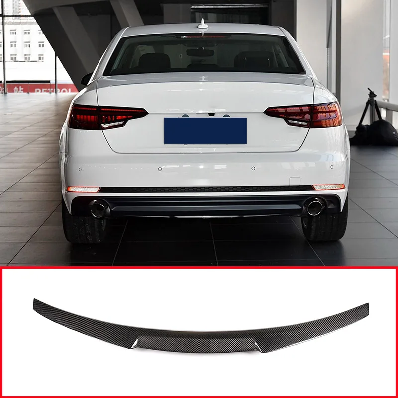 Для Audi A4 B9- Реальные углеродного волокна задний автомобильный спойлер крыло отделка Аксессуары