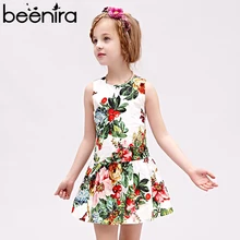 Beenira/детское летнее платье; коллекция года; детское платье без рукавов с принтом в европейском и американском стиле; От 4 до 14 лет платье принцессы для девочек