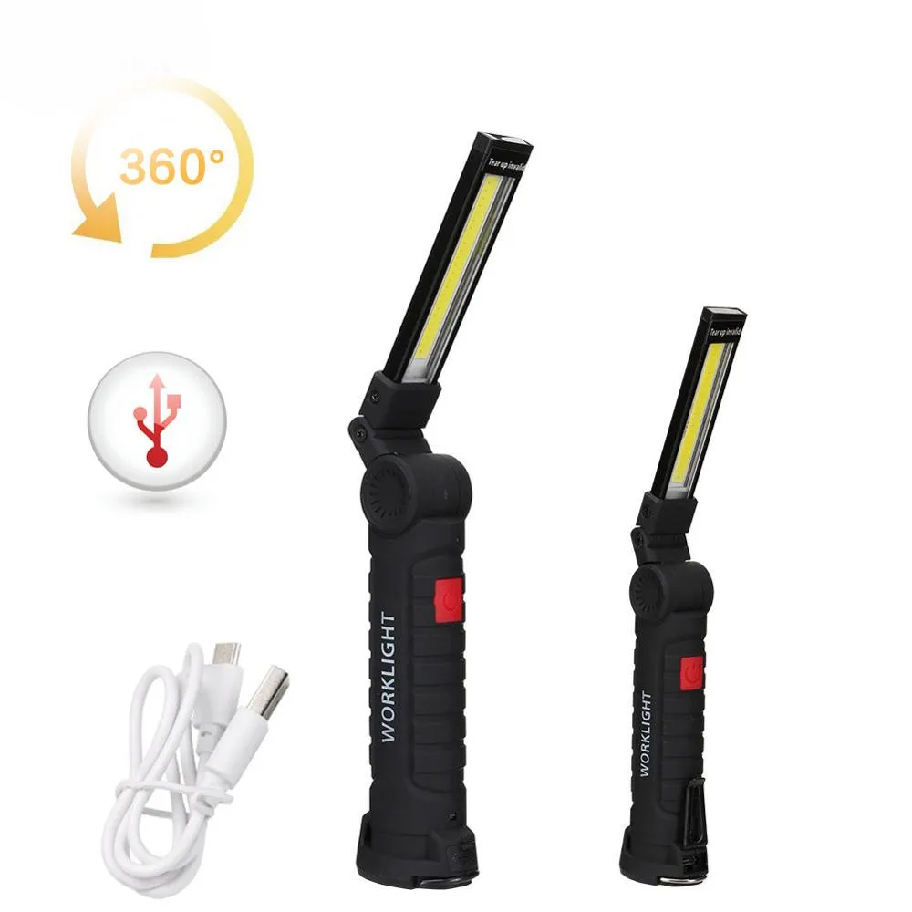 

Портативный светодиодный фонарик COB с зарядкой от USB, рабочее магнитное освещение с COB матрицей, подвесной светильник для кемпинга на открытом воздухе