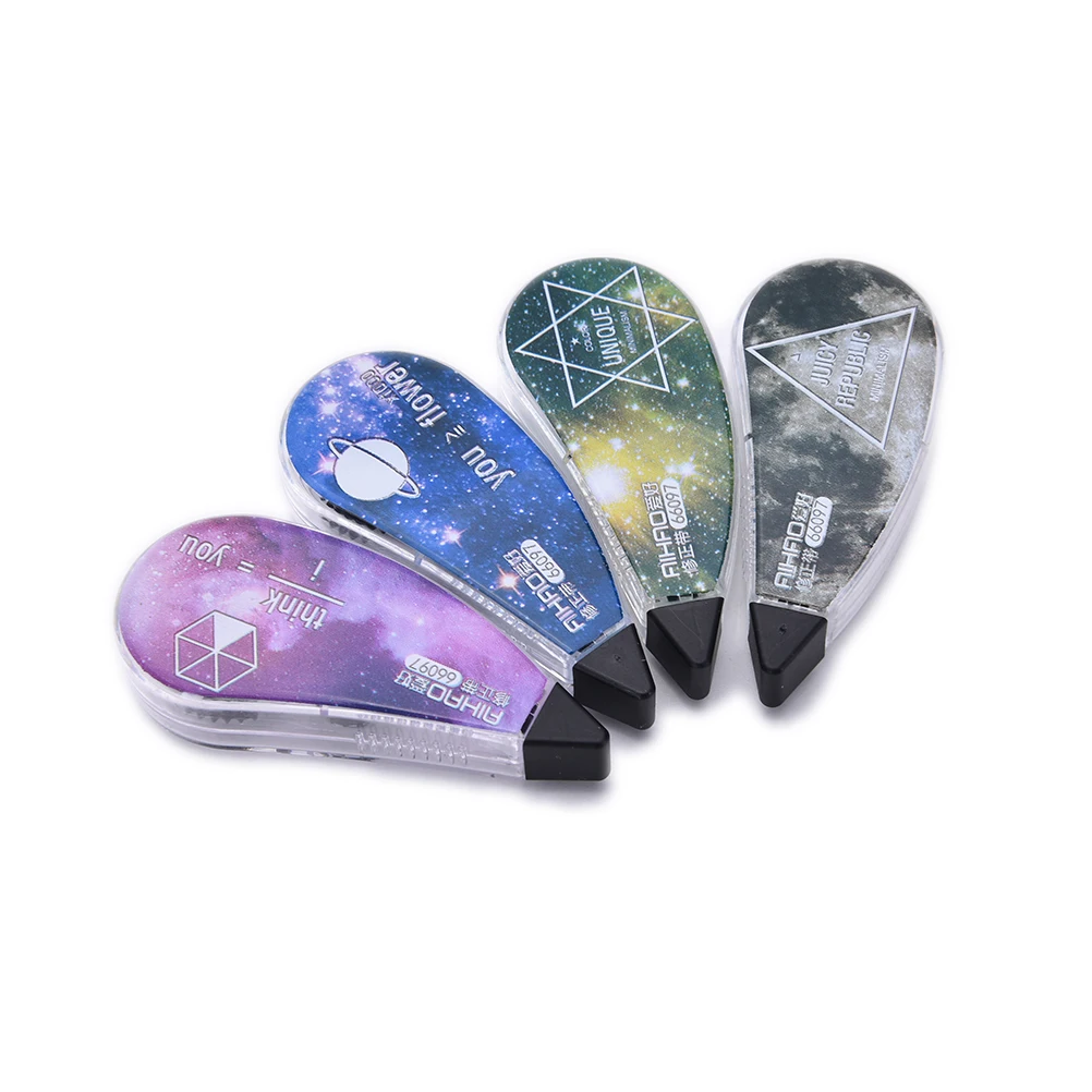 School Supplies 4PCS Stationery Corrector Fantastic Galaxy Star Sky Correction Correcting Tape Papeleria Student Gift Wholesale