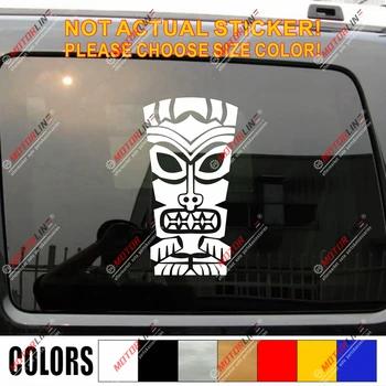 

Hawaii Tribal Tiki mask Decal Sticker Car Vinyl pick size color Hawaiian Totem