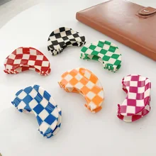 

2022 Fashion Women Acetate Hair Claws Crab Clamps Charm Plaid Lady Small Size Hair Clips Headdress Hair Styling Tool