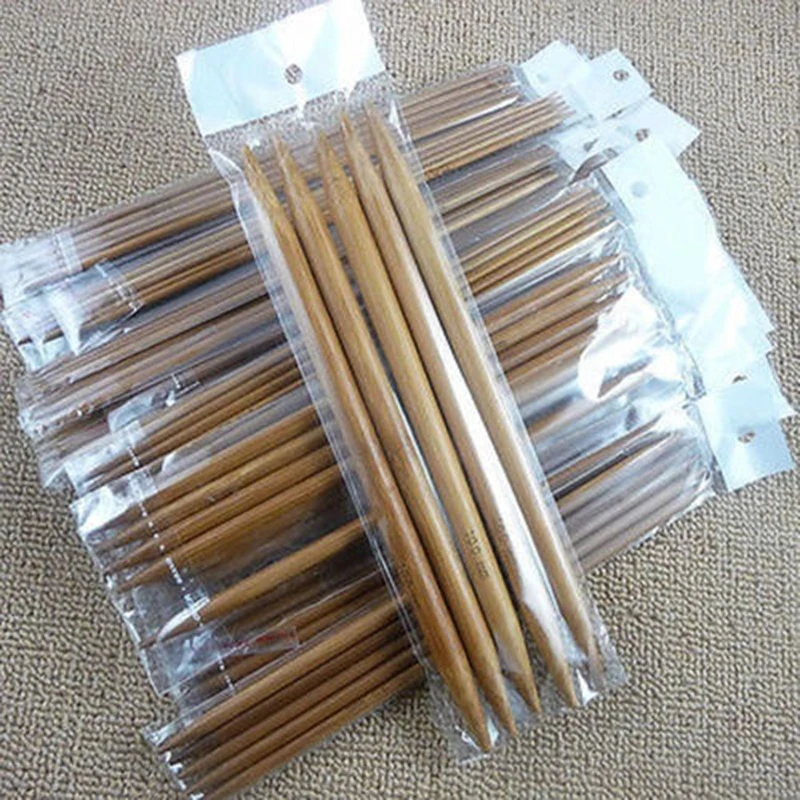 

75x 15 Sizes Wooden Single Pointed Carbonized Bamboo Knitting Needles Crochet
