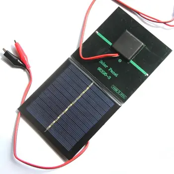 

1W 5.5V Solar Cell Epoxy Polycrystalline Solar Panel+Clip For Charging 3.7V Battery System Toy LED Light Study 95*95MM