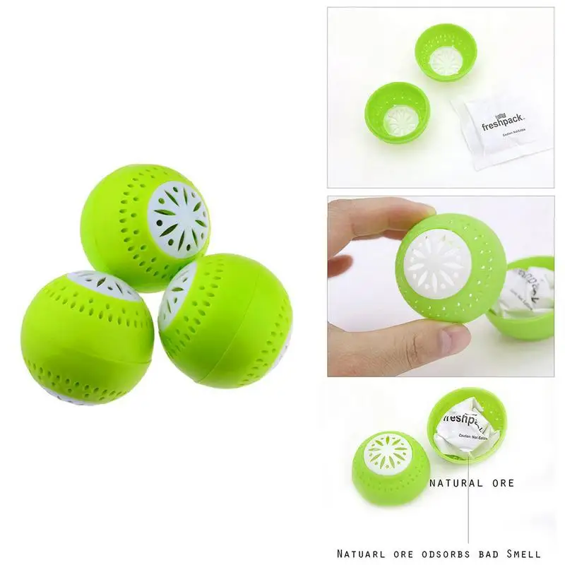 3 unids/set nevera absorbedores de humedad eliminador de olor de bolas casa cocina herramienta de accesorios de cocina de la nave de la gota