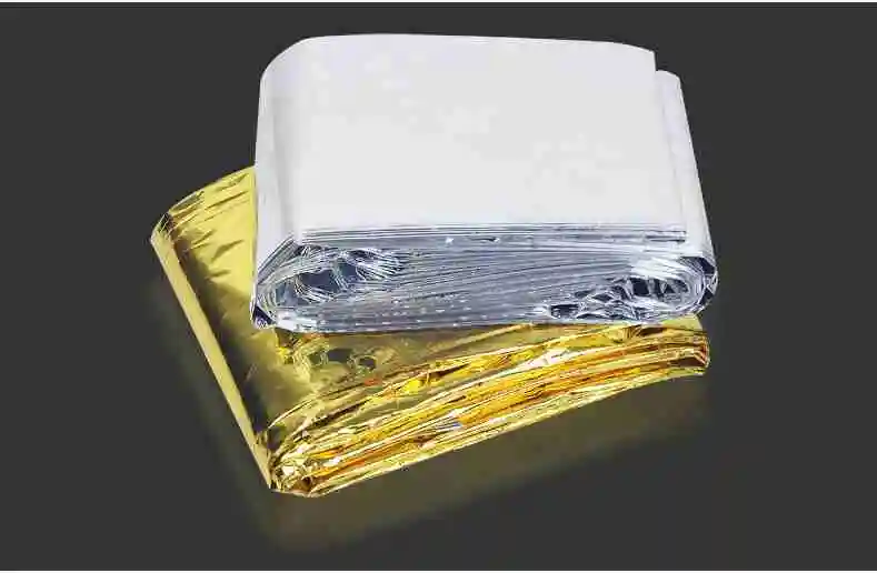 New Outdoor Water Proof Emergency Survival Rescue Blanket Foil Thermal Space First Aid Sliver Rescue Curtain Military Blanket