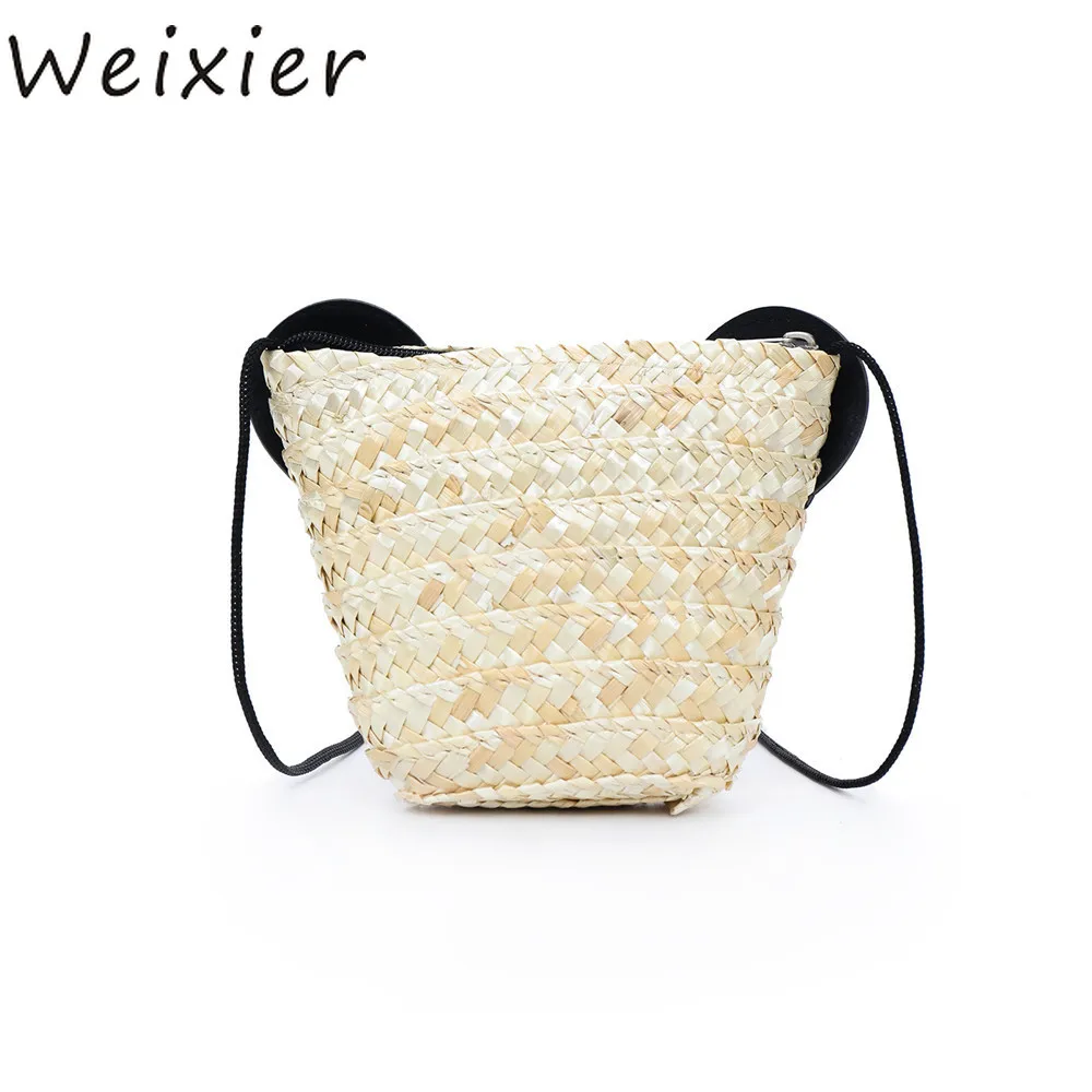WEIXIER женская Соломенная Сумка богемная вытканная трава пляжная сумочка