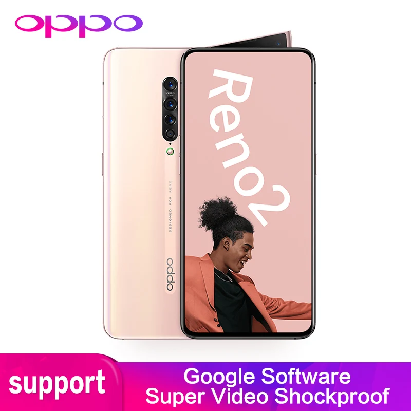 

OPPO Reno 2 8GB 128GB NFC OTA Update Support Global ROM Goolge Play 48MP 13MP 8MP 2MP 4 Cameras 2400x1080P Snapdragon 730 Phone