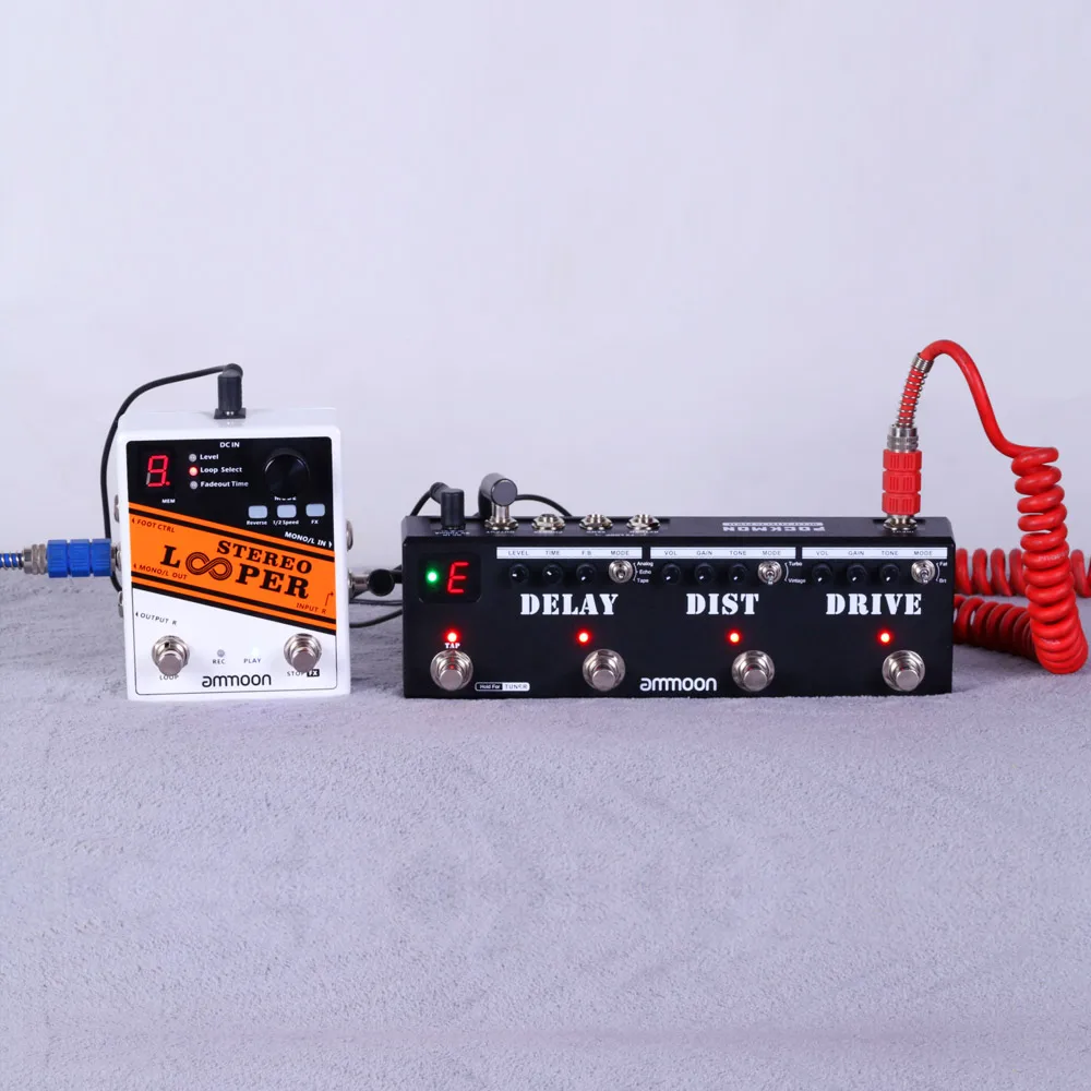 Ammoon gitar pedal STEREO LOOPER d ng kay t gitar efekt Pedal 10 d ng ler Max. 10 dak kay t s resi gitar pedallar aksesuarlar