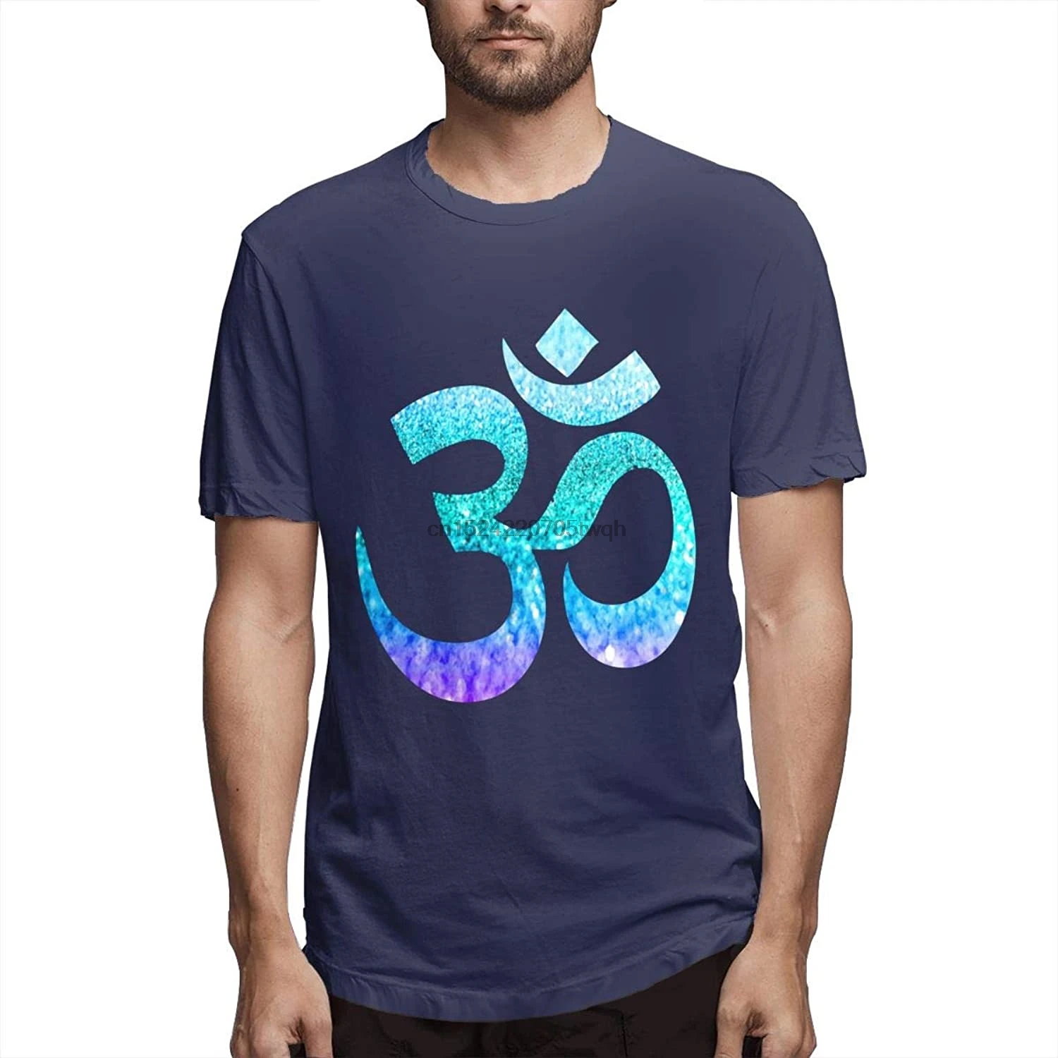 Om Sign Symbol Lotus Men's Short Sleeve Cotton T-Shirt Classics Crewneck Tops | Мужская одежда