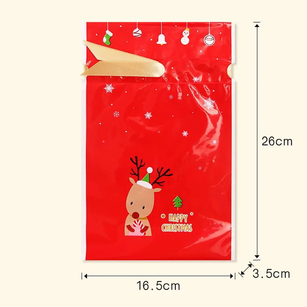 Christmas gift bags 12 шт веселые рождественские подарочные сумки рождественские лося упаковочные сумки счастливый год рождественские украшения пластиковые мешки для конфет Navidad - Цвет: Christmas gift bags