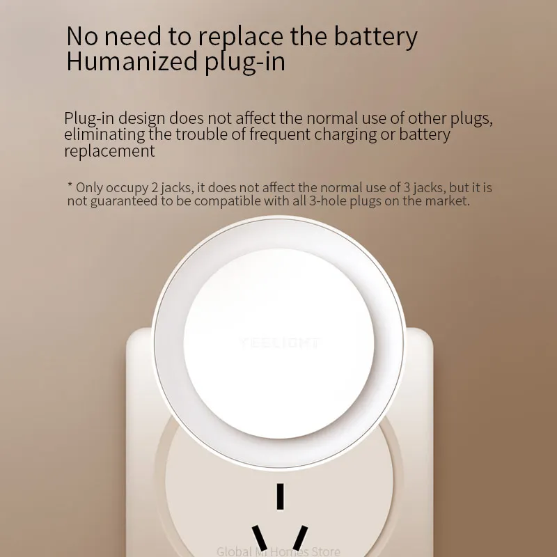 Xiaomi Yeelight Plug in Night Light Sensitive Edition интеллектуальное управление светом прикроватная