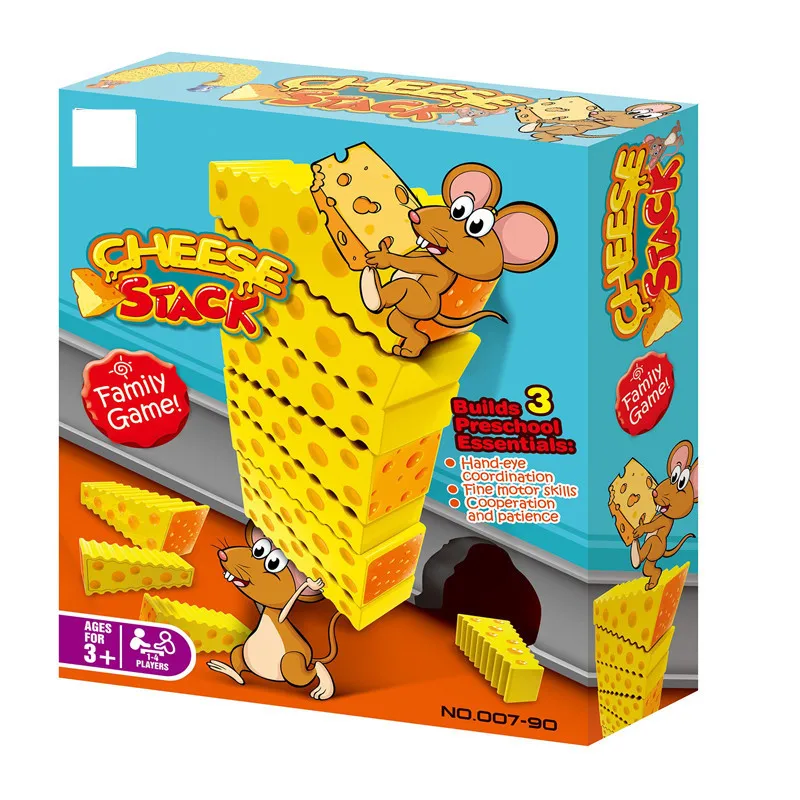 Mouse Stack Cheese Arch Jenga Children'S Puzzle Board Game Toy Parent-Child Interaction Double Cooperation