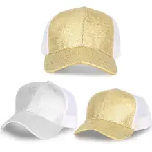 Женская Золотая облегающая хип-хоп летняя шляпа мужская флуоресцентная Snapback детская бейсбольная кепка Спортивная Кепка с регулируемой сеткой