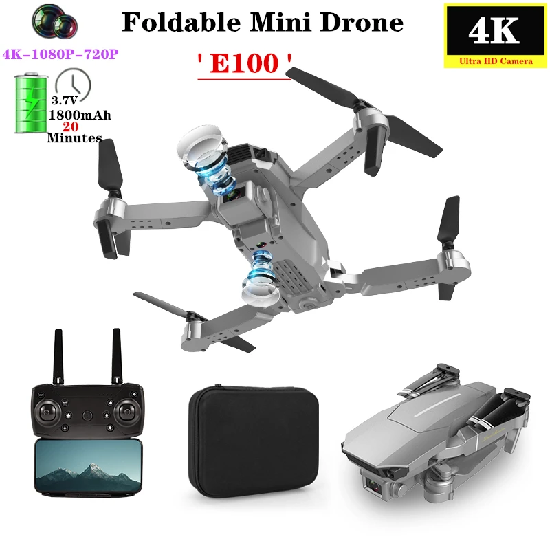 Профессиональный Дрон 4K HD камера WIFI FPV RC Квадрокоптер с двойной камерой складной