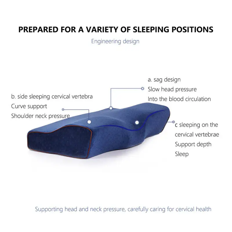 Memory Foam постельные принадлежности защитная подушка для шеи медленный отскок Подушка-бабочка здоровья затылочный шейный размер в 50*30 см
