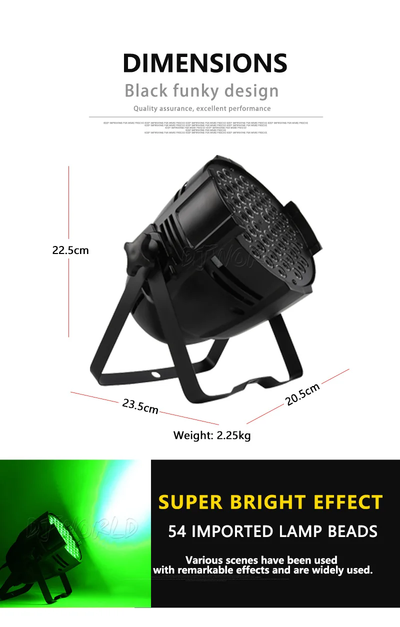 Djworld(большой) алюминиевый сплав светодиодный Par 54x9W RGB освещение может Par светодиодный для Dj украшения для дискотеки вечерние свадебные бар Сценические вечерние ТВ