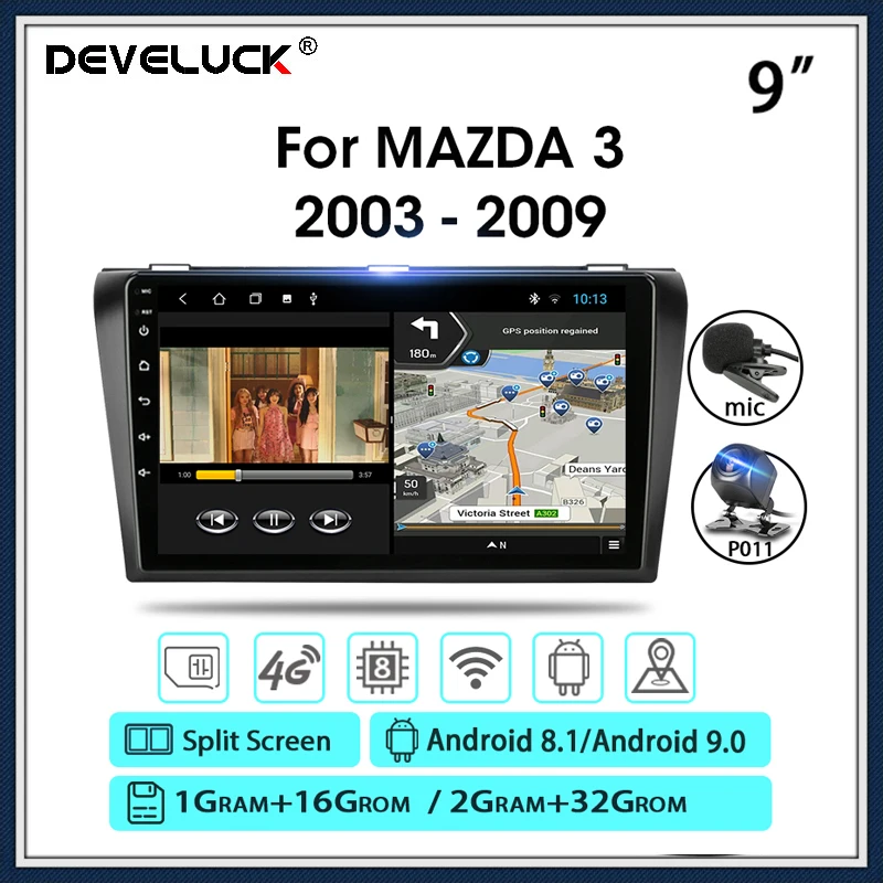 Автомагнитола на Android 9 0 для Mazda 3 2003-2009 мультимедийный плеер 2 Din GPS-навигация + 32 гб