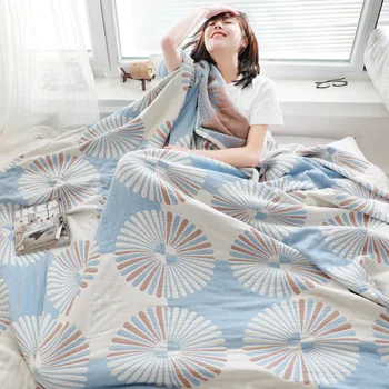 

Cotton Gauze Muslin Throw Blanket for Sofa Bed Summer Air Conditioning Bedspread for Kids Adults Bedding Coverlet Soft Bedspread