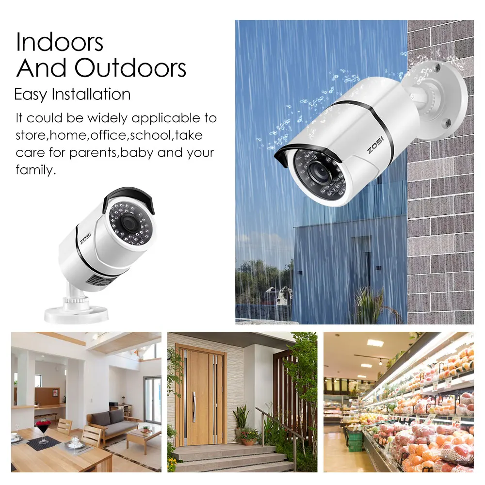 ZOSI 8CH CCTV System 1080P HDMI TVI 8CH DVR 8PCS 2.0 MP IR Outdoor Security Camera 3000TVL Camera Surveillance System