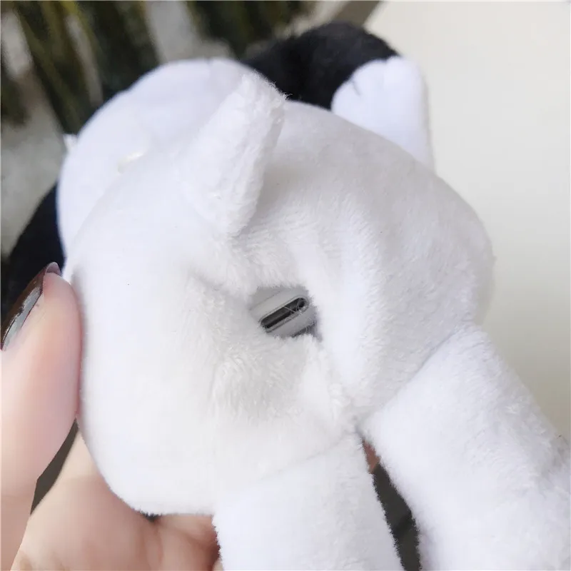 Чехол с плюшевой куклой Peanut Dog для Airpods 2, наушники с Bluetooth, теплый защитный чехол для Apple Airpods, беспроводные наушники с крючком