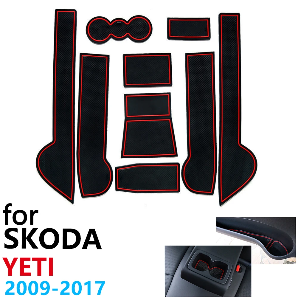 Противоскользящий резиновый коврик для чашки Skoda Yeti 2009 ~ 2017 2011 2013 2015 2016 аксессуары