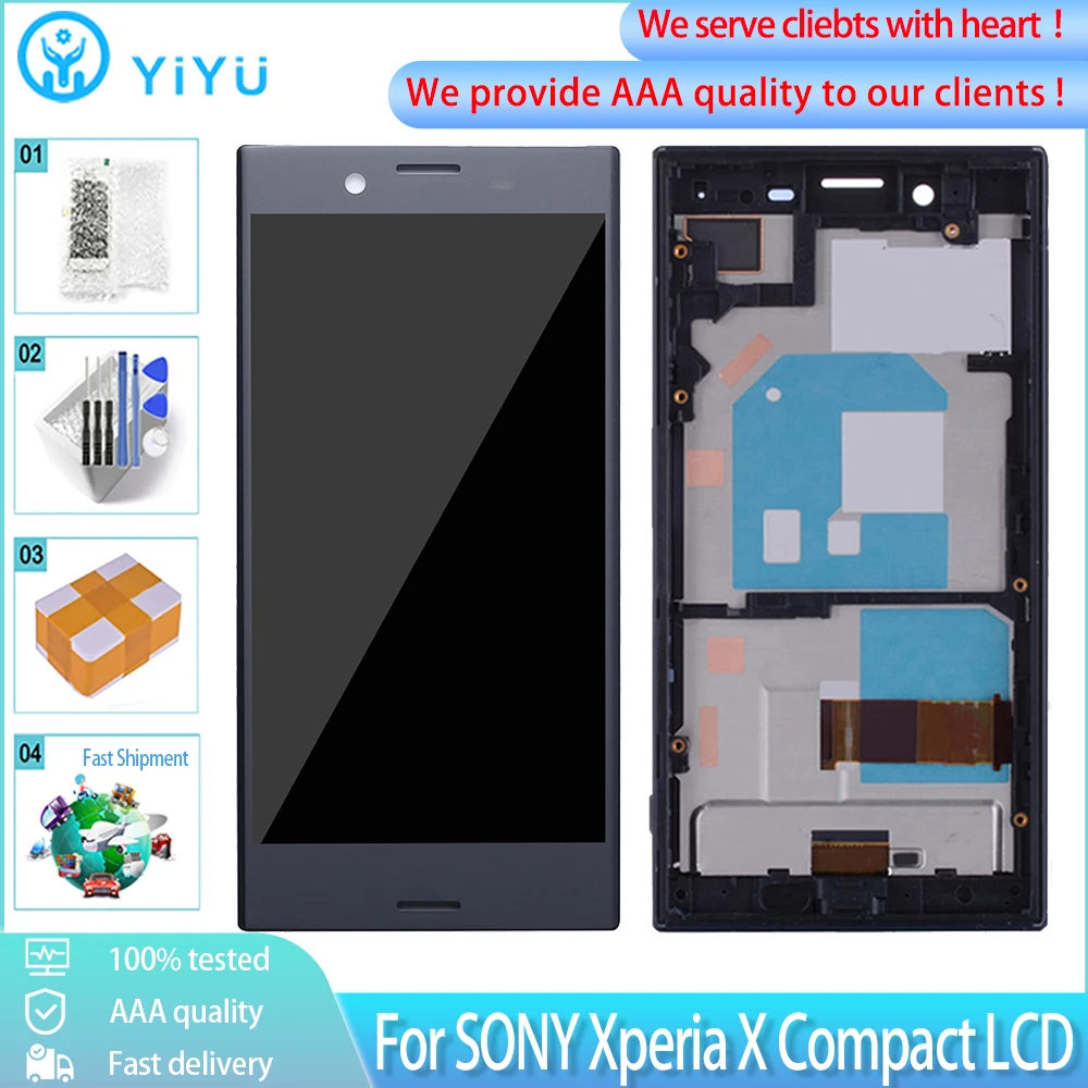 4.6&quot Original For SONY Xperia X Compact F5321 LCD Touch Screen With Frame Digitizer Assembly Replacement Mini Display | Мобильные