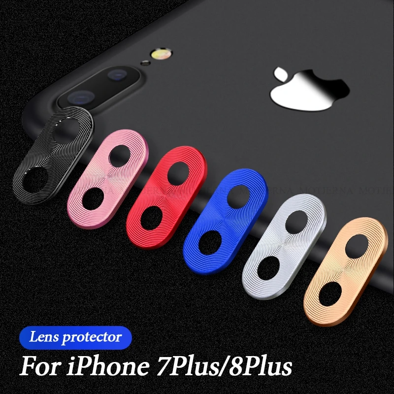 Для iPhone 7 8 Plus Защита объектива Роскошная тонкая полная крышка металлическая