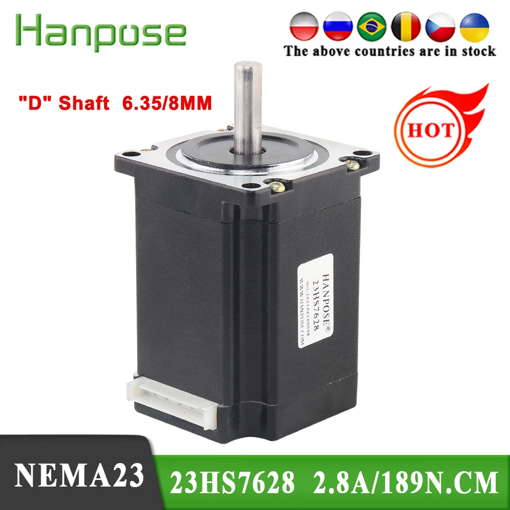 Stepper Motor para Impressora 3d Equipamento do Monitor 4-lead 23hs7628 2.4 a 189n.cm 1pc Nema23