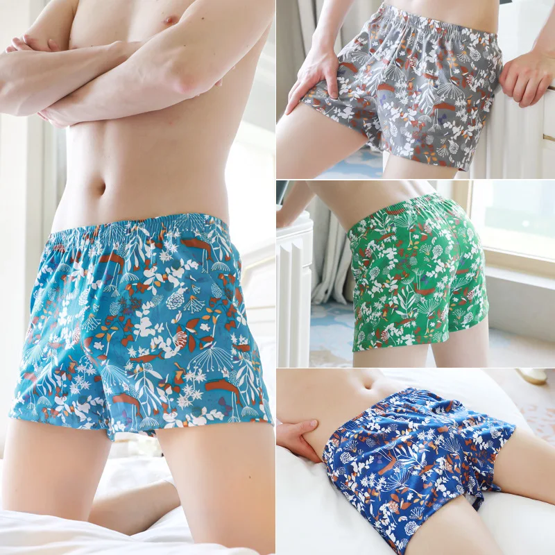 Men's Boxers Cotton Underwear Loose With Elastic Waistband Shorts Summer  Calzoncillo Hombre Men Sleep Home Underpants - Boxers - AliExpress