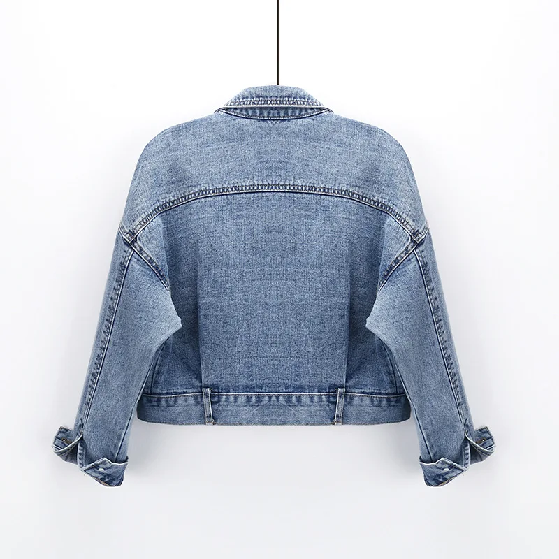 discount  2019 Spring And Autumn Loose-Fit Versatile Korean-style Short Jeans Coat Women's Short-height Tops 