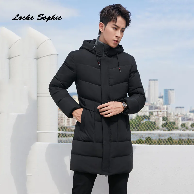 1 шт. мужской пуховик больших размеров 2019 зимняя модная куртка с капюшоном на