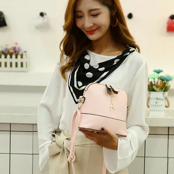 

Women New Messenger Bags Fashion Mini Bag With Deer Toy Shell Shape Bag Women Shoulder Bags PU Lesther Candy color Handbag