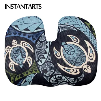 

INSTANTARTS Fabric Hawaiian Honu Sea Turtles Swirl Print Washable Seat Cushion Fashion Car Protector Cushion for Car Seat Soft
