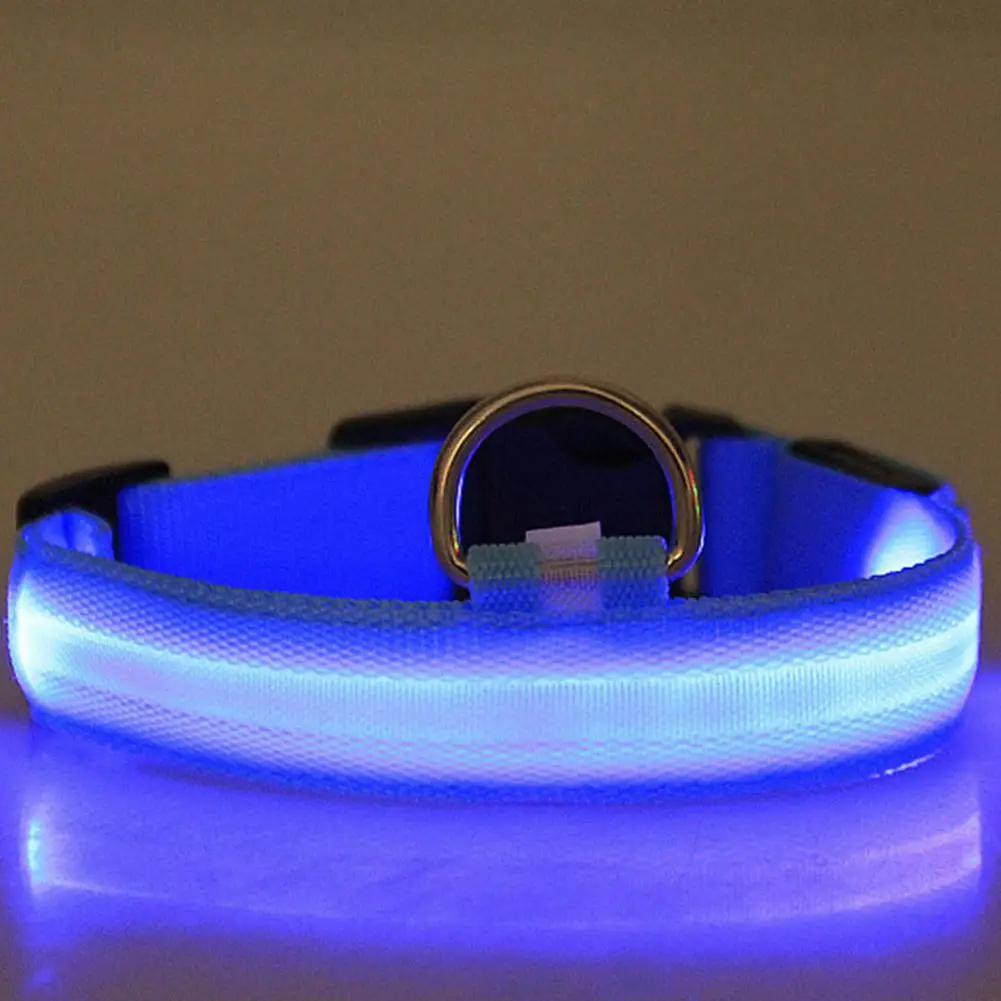 Светодиодный питомец кошачий собачий ошейник ночной безопасности светящиеся ожерелья для прогулок на открытом воздухе - Цвет: blue