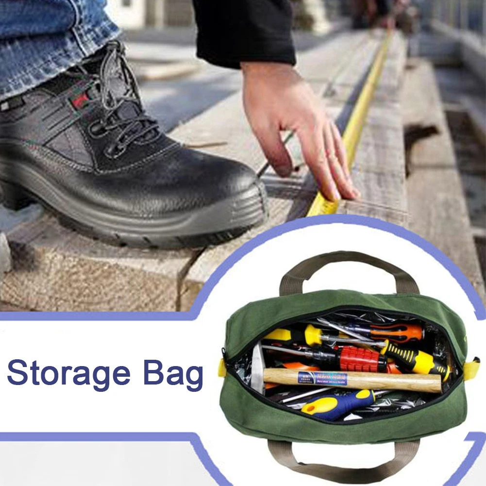 Oxford Canvas Waterproof Storage Hand Tool Bag Travel Makeup Organizer Pouch Bag Case Screws Nails Drill Bit Metal Parts Fishing